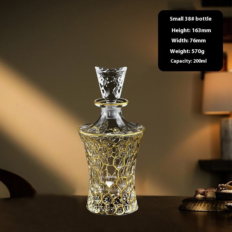 Hand-painted Gold Glass Wine Bottle Internet Celebrity Home High-end Wine