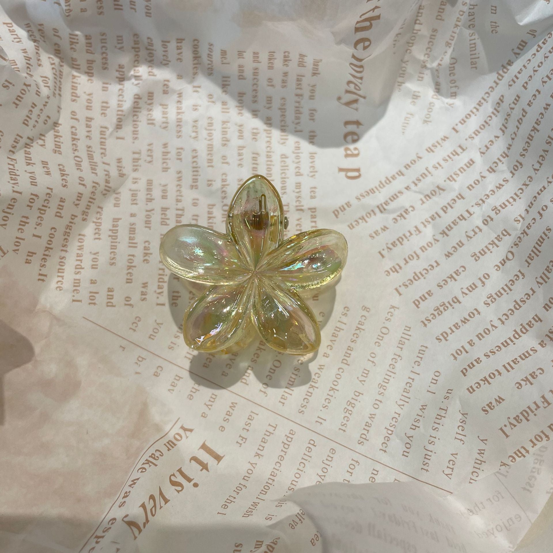 4CM Plumeria Rubra Grip Flower Barrettes Female