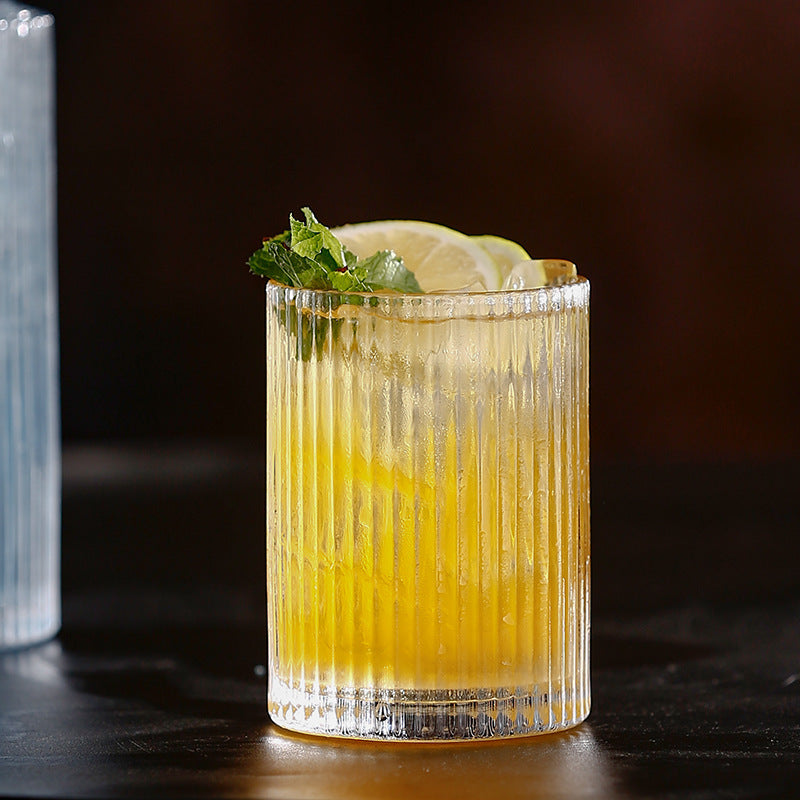 Single-layer Style Simple Striped Glass Cup
