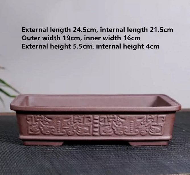 Purple Sand Flower Pot Ceramic Large Shallow Mouth Rectangular