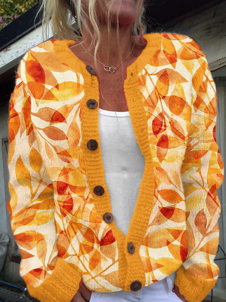 3D Digital Printing Cardigan Knitted Coat