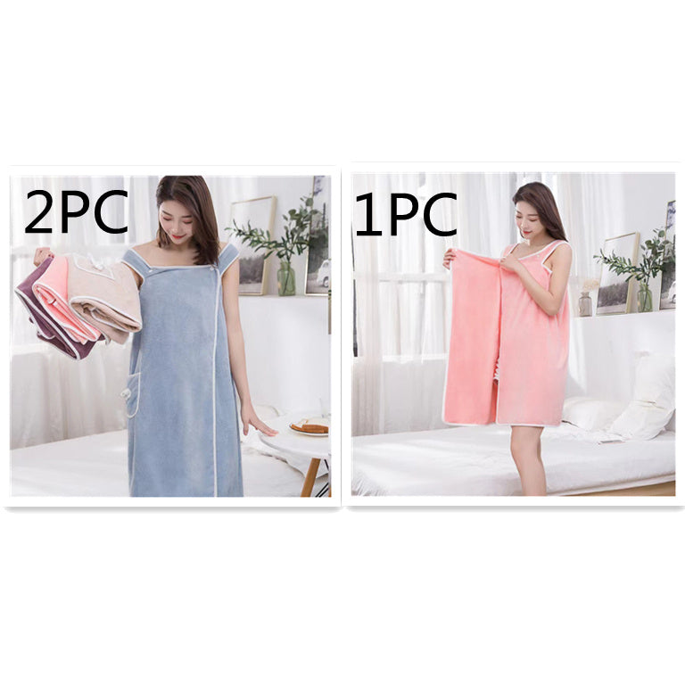 Coral Fleece Bath Skirt Pure Cotton Soft Water-absorbing Thickened Covered Bathrobe Chest-wrapped