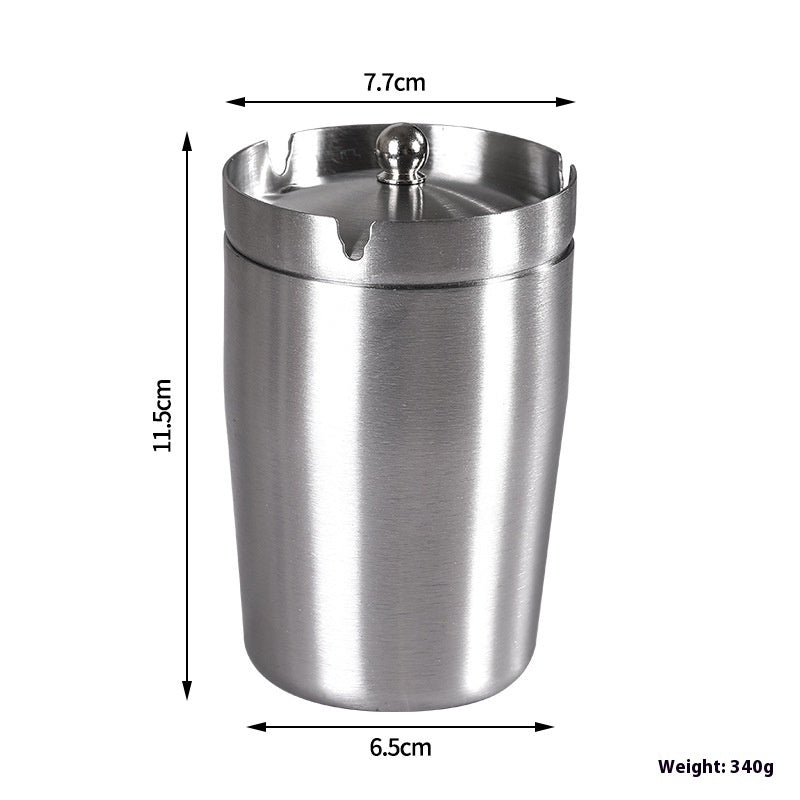 Stainless Steel Ashtray With Lid Household