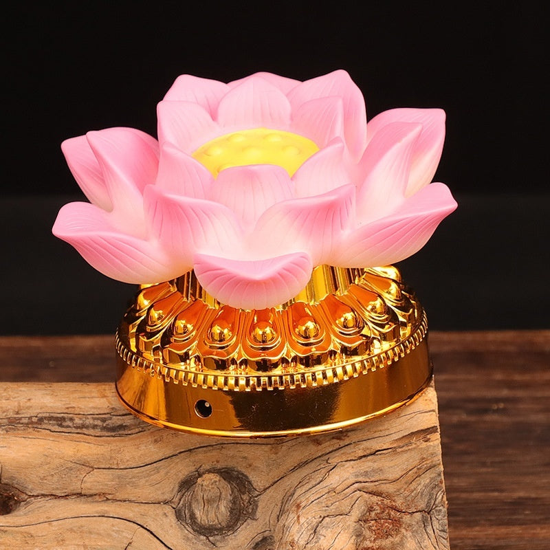 Shengmiole Colorful Lotus Lights Buddha Front Lantern