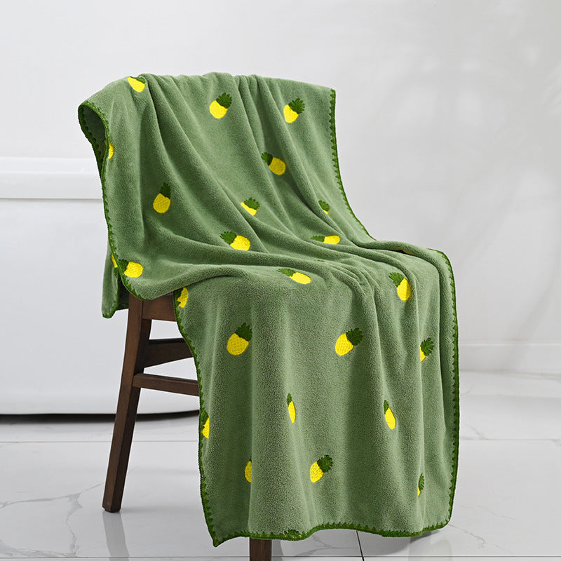 Pineapple Avocado Covers Towels Coral Velvet Soft Absorbent Couple