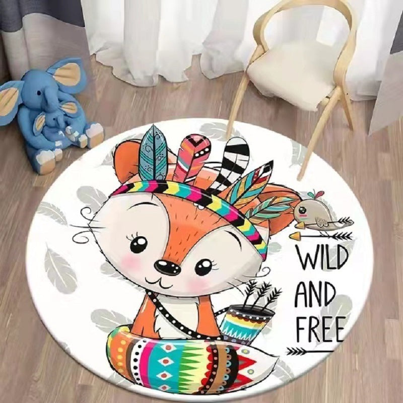 Printed Coffee Table Hanging Basket Cartoon Carpet Living Room Cloakroom Bedside Blanket