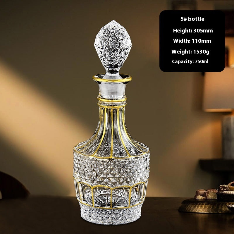 Hand-painted Gold Glass Wine Bottle Internet Celebrity Home High-end Wine