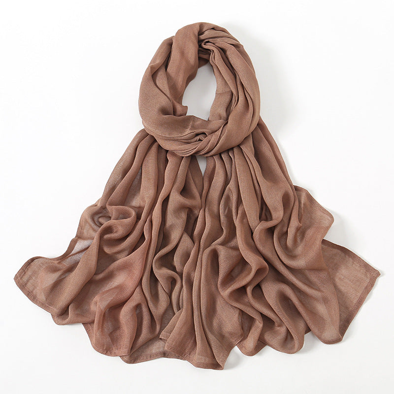 Solid Color Malay Indonesian Rayon Scarf Wide Brim Thin Modal Breathable