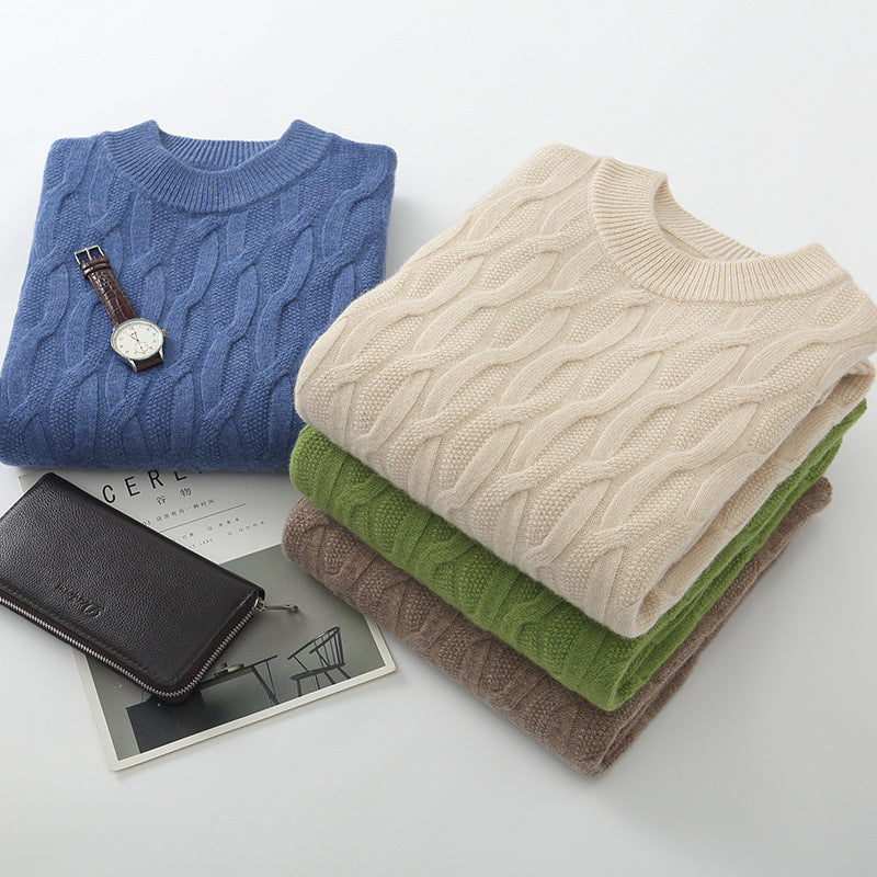 Men's Half Turtleneck Thick Sweater Pullover Knit Shirt