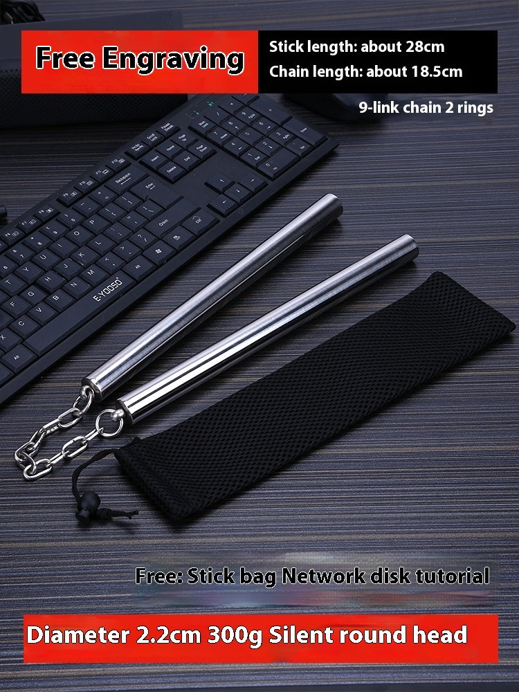 Stainless Steel Nunchaku Flat Head Round Head Two-section Stick