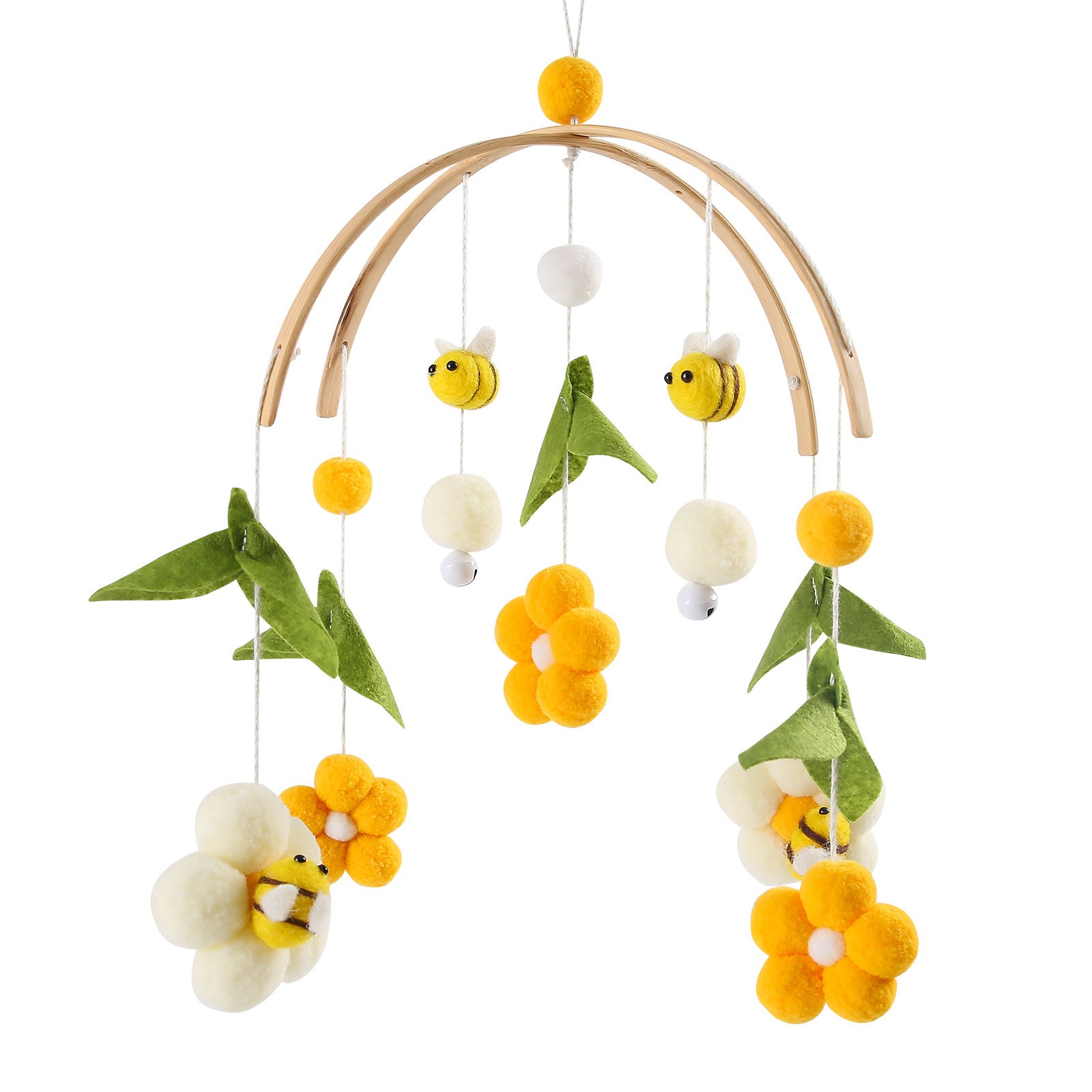 Bee Flower Bed Bell Stroller Bed Toy Newborn Baby Rattle Hanging Honeycomb Soothing Wind Chimes