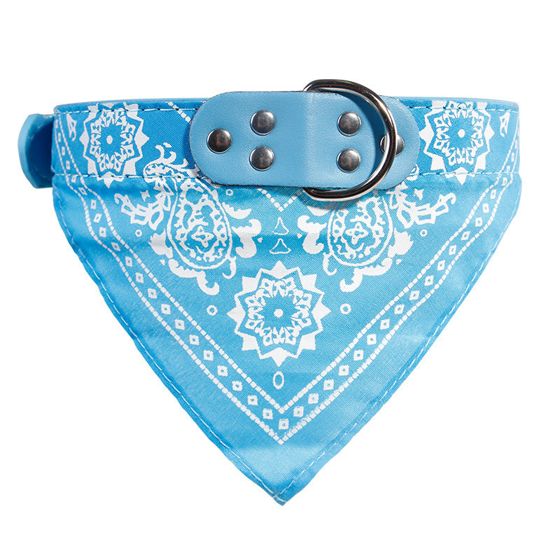 Pet Fashion Print Collar Triangle Saliva Towel