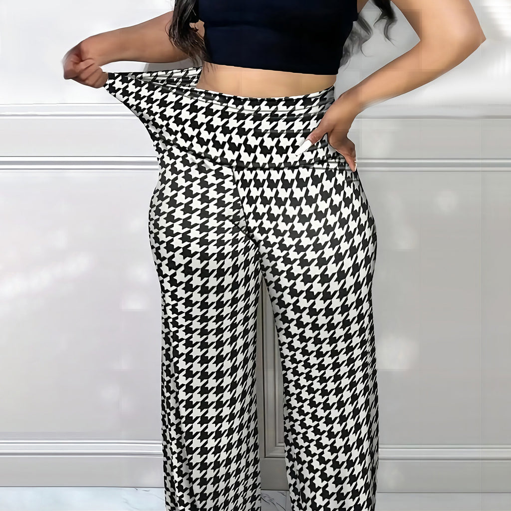 Plus Size Code High Waist Tight Straight-leg Pants