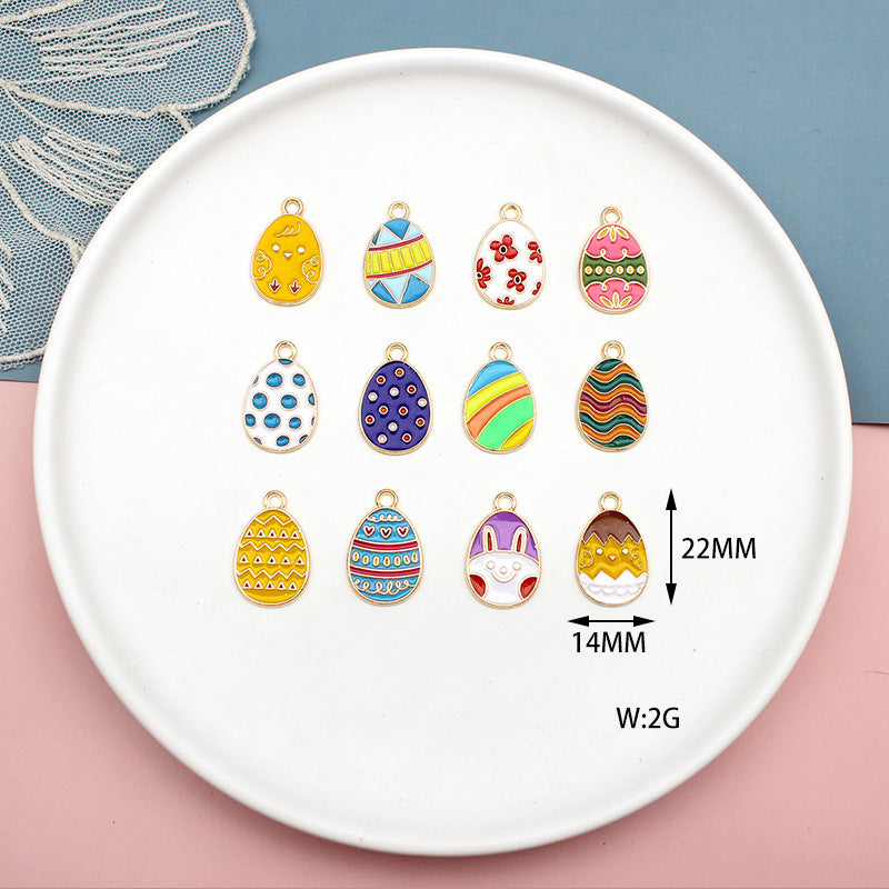 Rabbit Egg Shell Alloy Drip Keychain