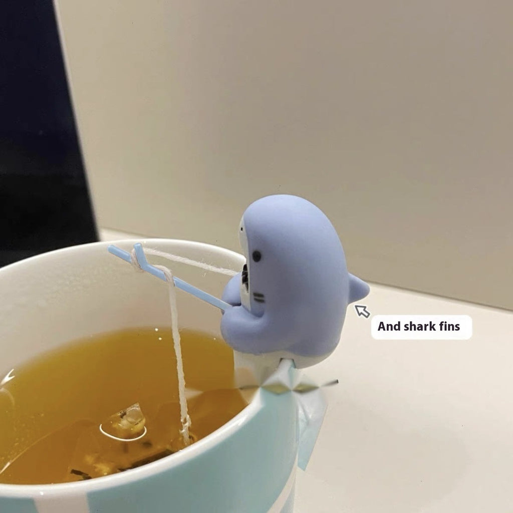 Shark Fishing Tea Infuser Pet Cup Edge Hanging Cartoon Animals Shape Ins Style Home Decor Multifunctional Tea Accessories Tools