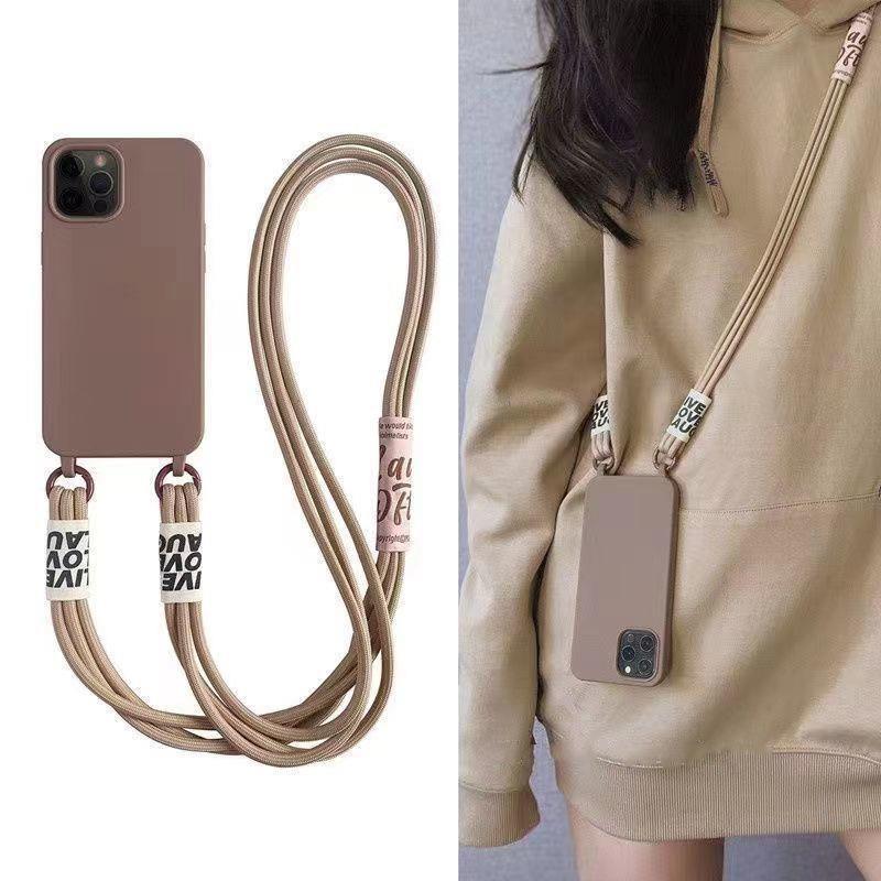 Simple Advanced Girdle Hanging Buckle Crossbody Rope Phone Case