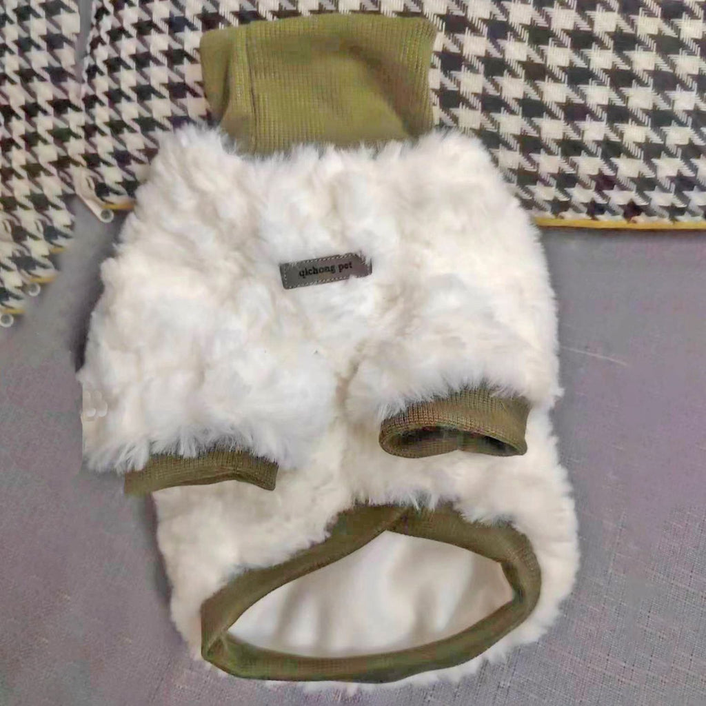 Small And Medium-sized Dogs Thick Warm And Cute Turtleneck Plush Cotton-padded Coat