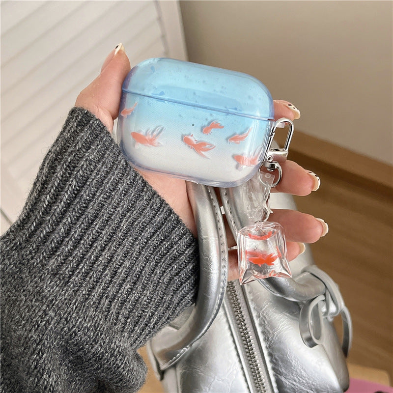 Fashion Gradient Transparent Koi Earphone Case
