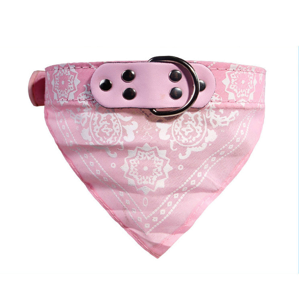 Pet Fashion Print Collar Triangle Saliva Towel