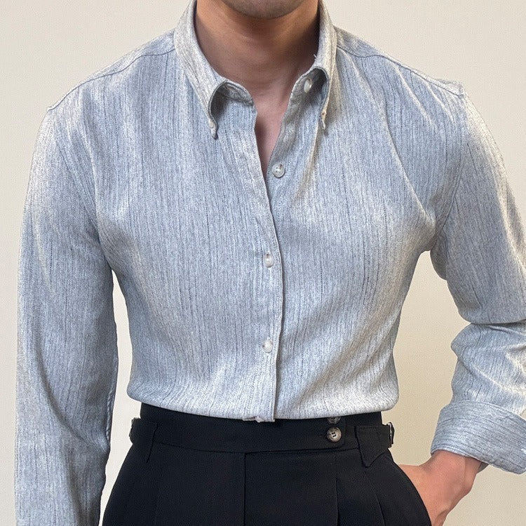 Spring Long Sleeve Shirt Male British Business Dress