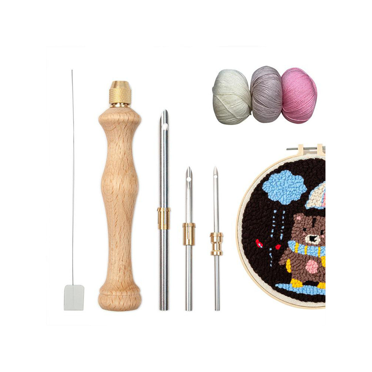 Russian Wool Thick Solid Wood Multi-needle Diy Knitting Tool Poke Needle