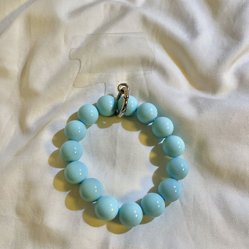 Internet Celebrity Ins Solid Color Bead Wrist Lanyard Universal Phone Case Camera Key Chain