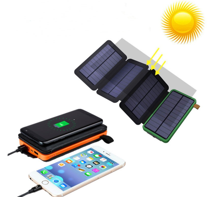10000 mAh wireless induction solar charging treasure