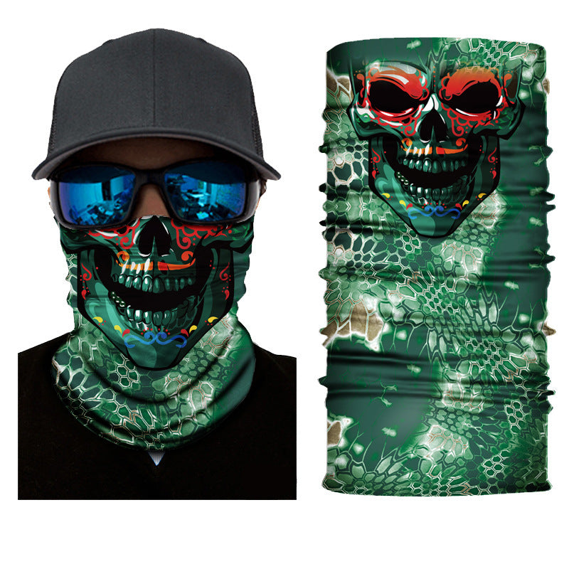Skull Half Face Series Magic Headband Mask