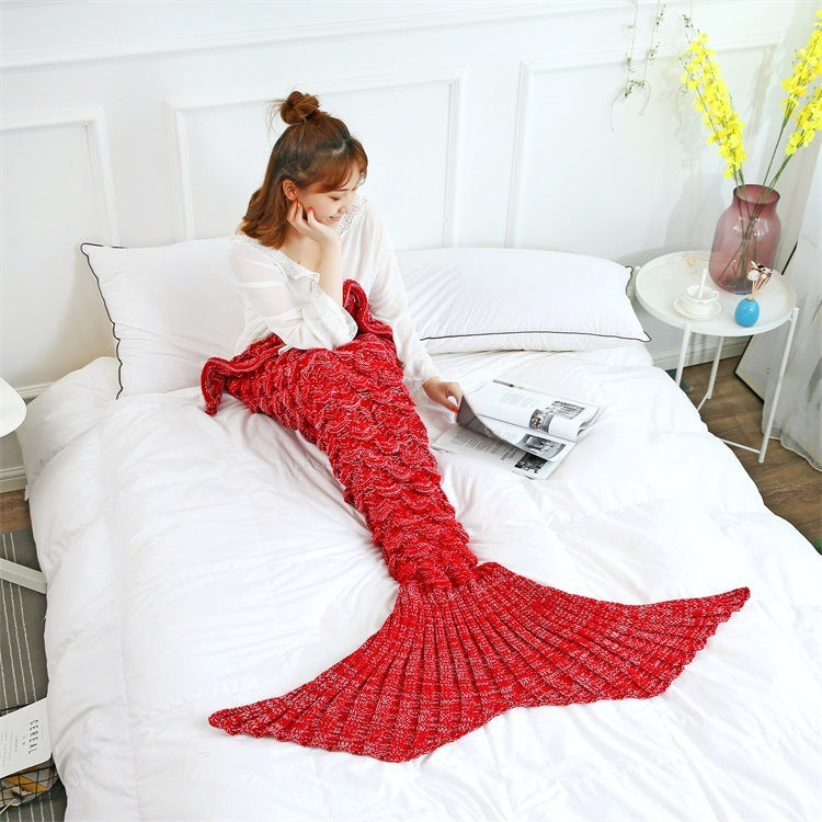 Handmade Knitted Soft And Comfortable Mermaid Cover Blanket