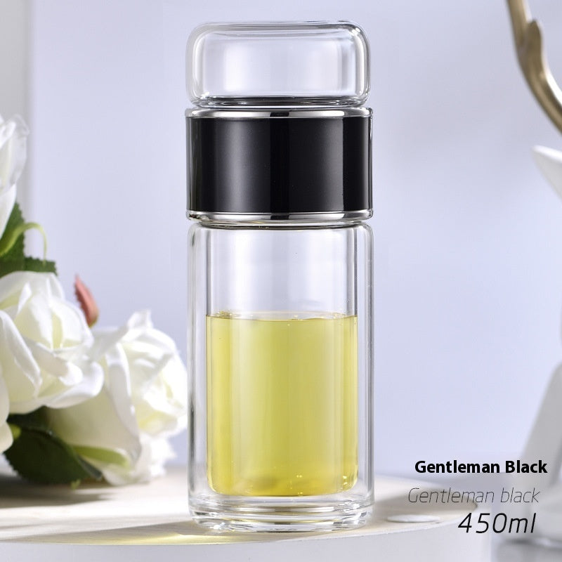 Double-layer Glass Tea Separation Tea Brewing Portable Borosilicate Scented Tea Cup