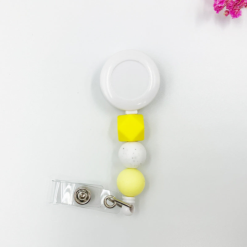 Badge Student ID Card Badge Silicone Bead Keychain