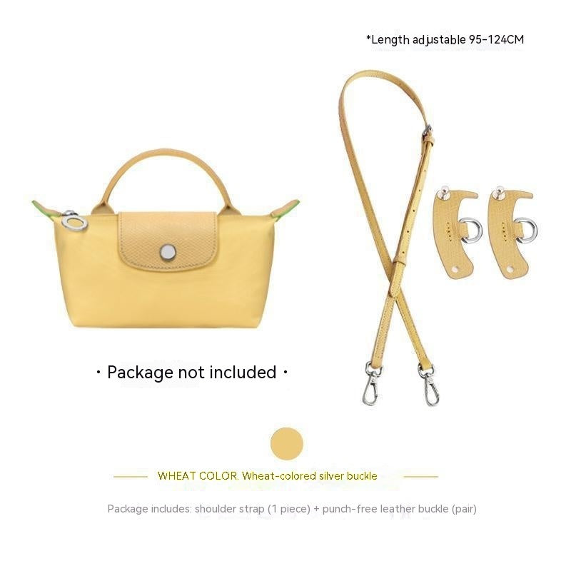 Wide Shoulder Strap Punch-free Leather Ring Transformation Crossbody Hardware Accessories