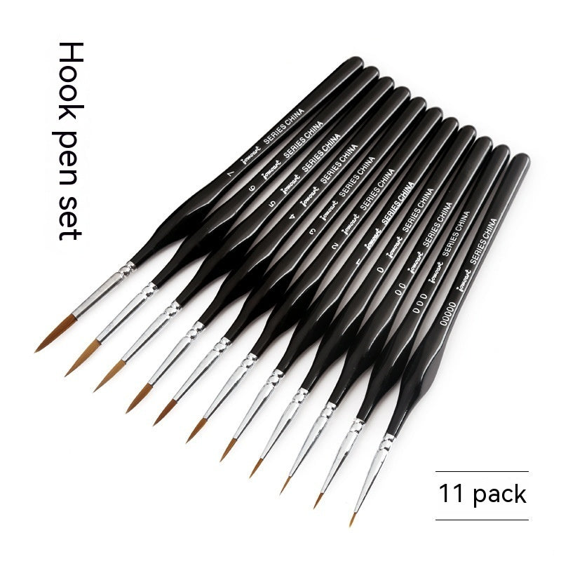 Ultra-fine Three-side Hook Line Pen Watercolor Gouache Fine Pen Outline Pigment Liner Painting Feature Brush Ultra-fine Chinese Painting Hand-painted
