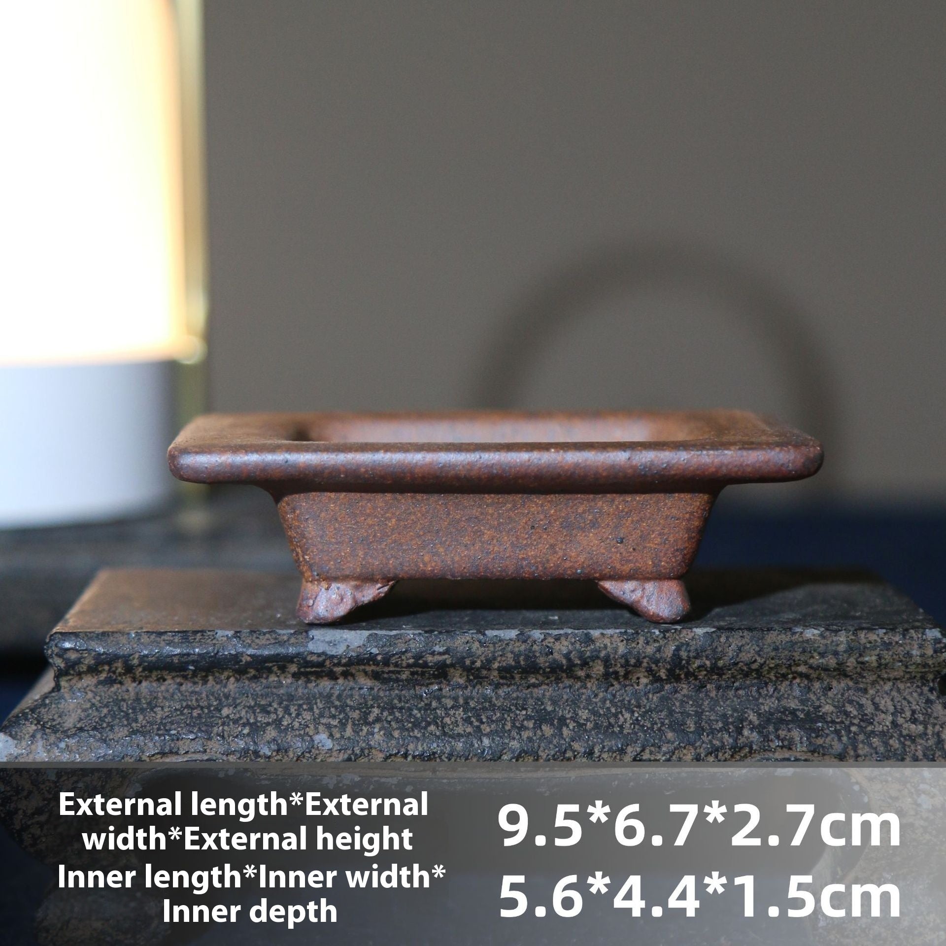 Purple Sand Flower Pot Handmade Miniature Desktop Pot