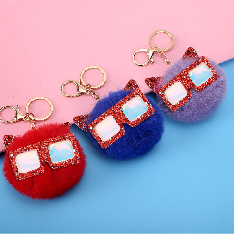 Women's Bow Pendant Plush Keychain