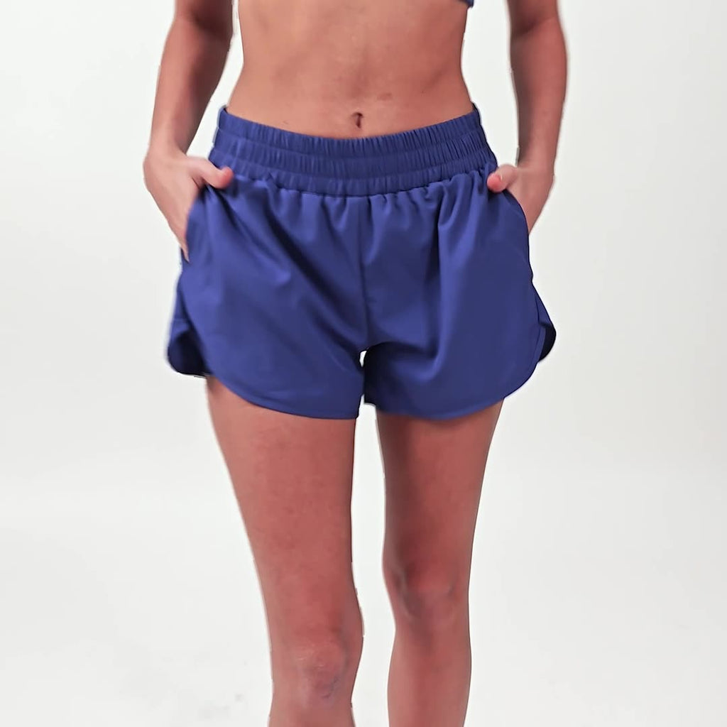 Pocket Nude Feel Quick-drying Yoga Shorts Fake Two-piece Sports