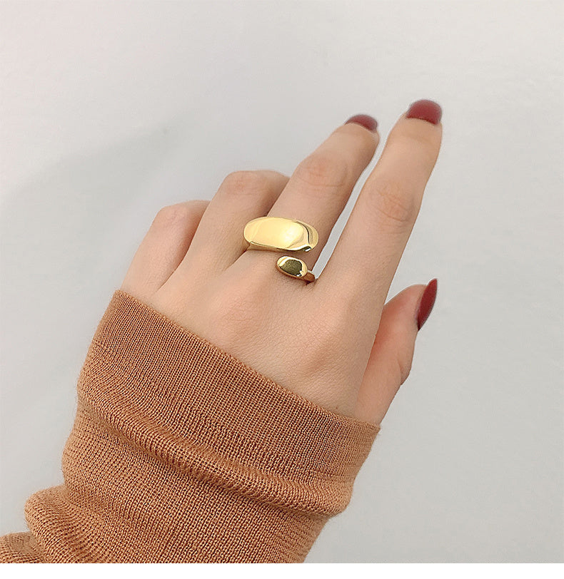 Titanium steel gold index finger ring