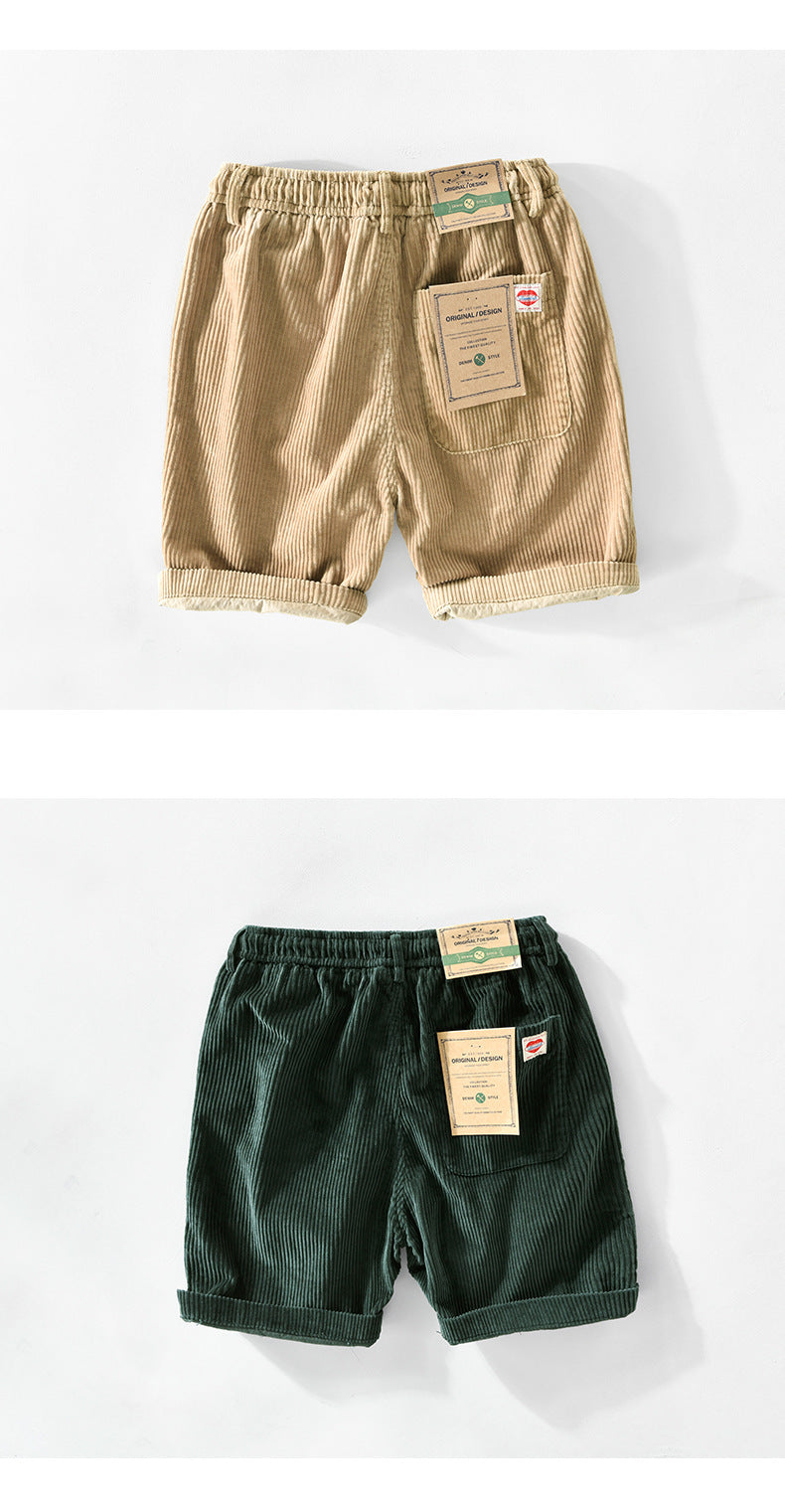 T102 SpringSummer New Men's Cotton Corduroy Casual Shorts