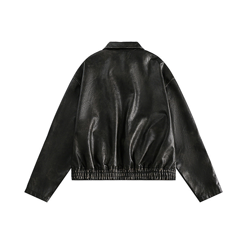 Men's Fashion Retro Distressed Pleated All-matching Jacket