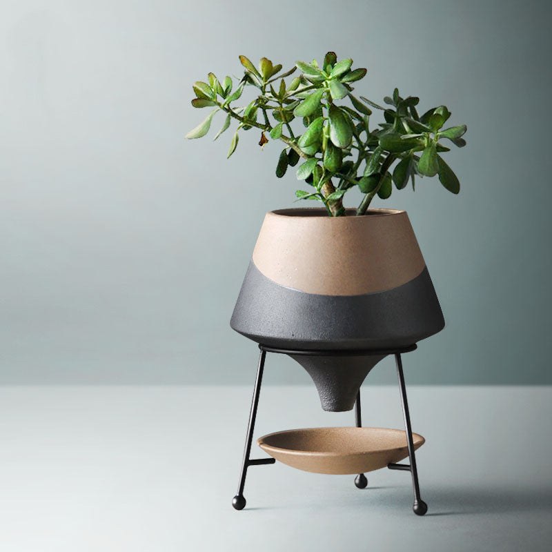 Creative Ceramic Flower Pot Nordic Iron Frame