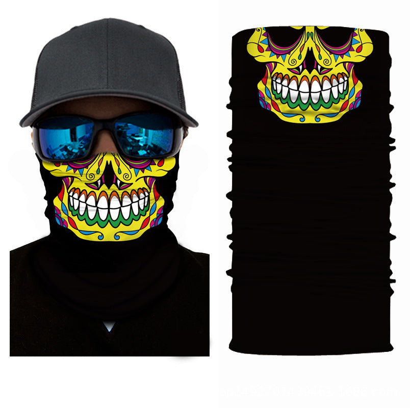 Skull Half Face Series Magic Headband Mask