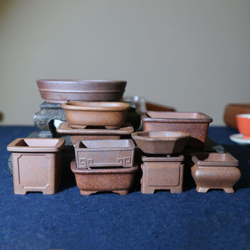 Purple Sand Flower Pot Handmade Miniature Desktop Pot