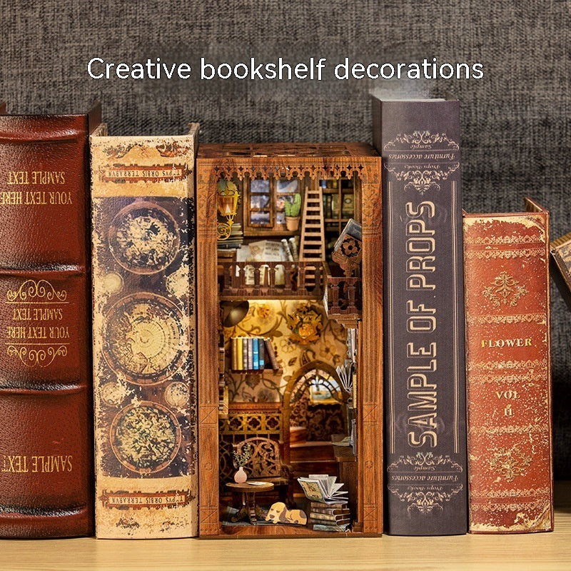 Diy Wooden 3d Stereo Hand-assembled Book Stand Model