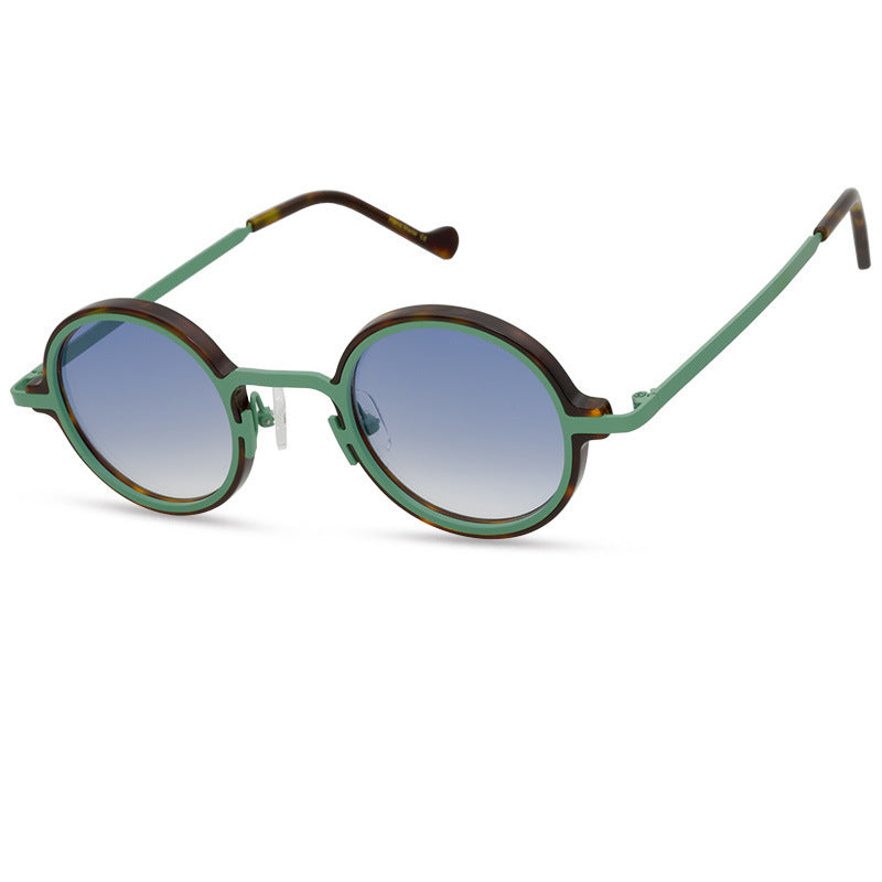 Retro Special Multicolor Niche Round Frame Sunglasses Neutral