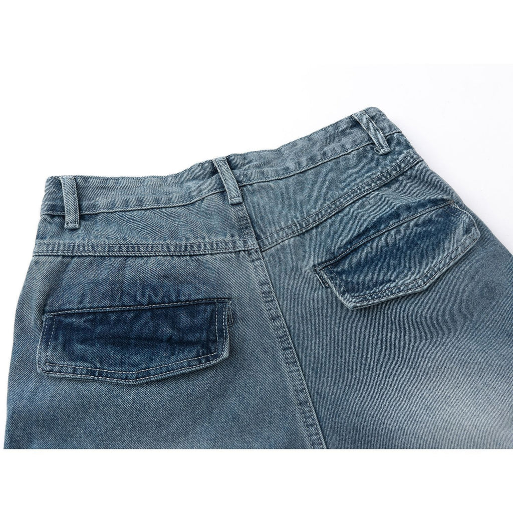 American Street Retro High Street Loose Multi-pocket Jeans Casual