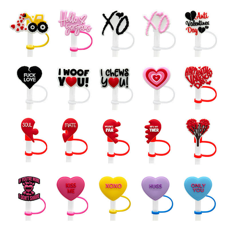 New Valentine's Day Series Straw Mouthpiece