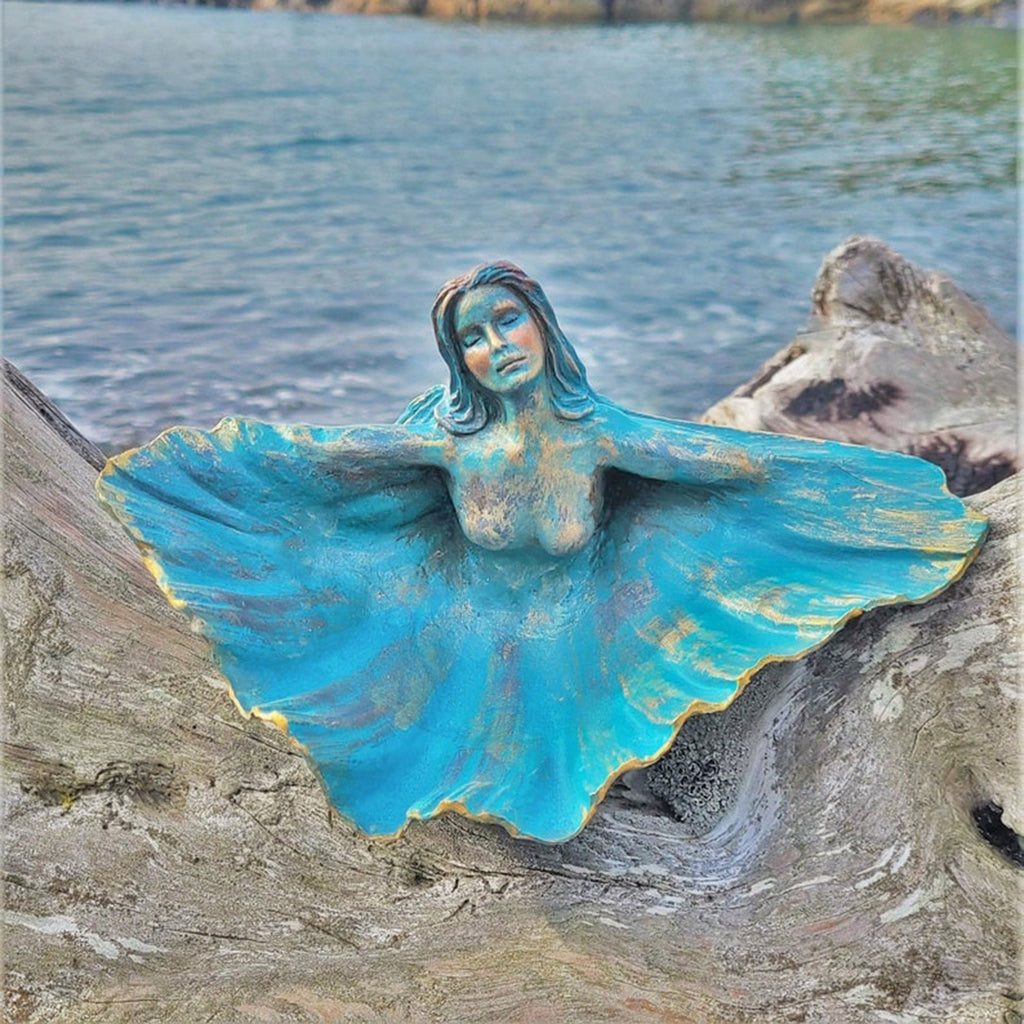 Clamshell Goddess Storage Bowl Sculpture Resin Decorations