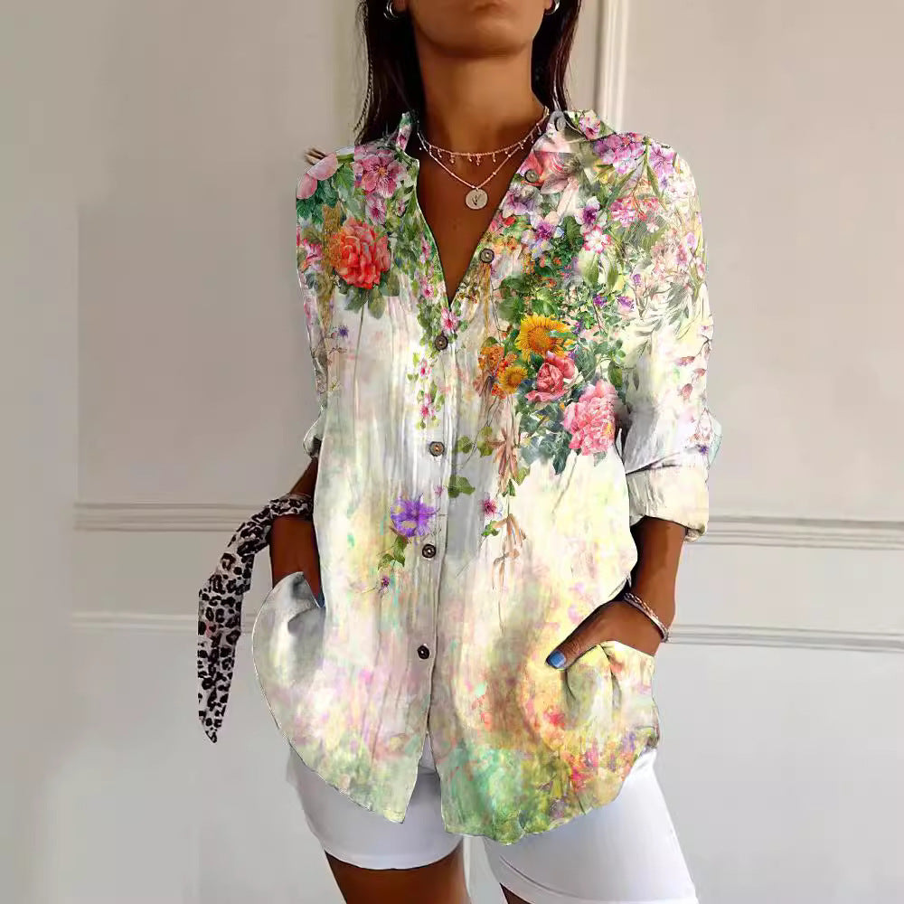 Women's Long Small Floral Print