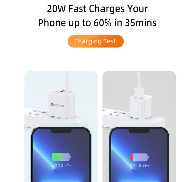 Mobile Phone Charging Plug Fast Charge PD20W Applicable