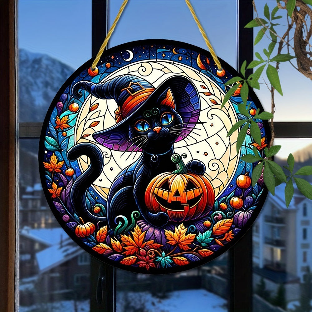Acrylic Halloween Witch Pendant Color Disc Wall Decorations